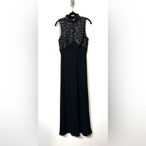 Ever‎ Beauty Dress 10 Chiffon Lace Mandarin Maxi Fairy Grunge Whimsigoth 90s Y2K